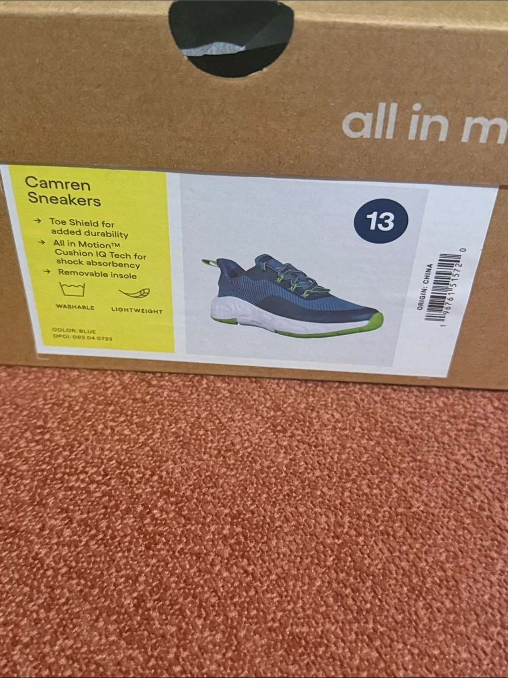 all in motion Blue Sneakers with Lime Accents
